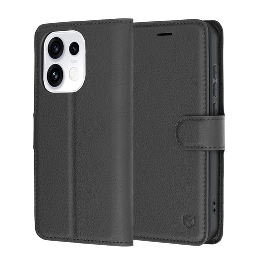 Θήκη για Oppo Reno16 Pro, Techsuit, Leather Folio, Μαύρη