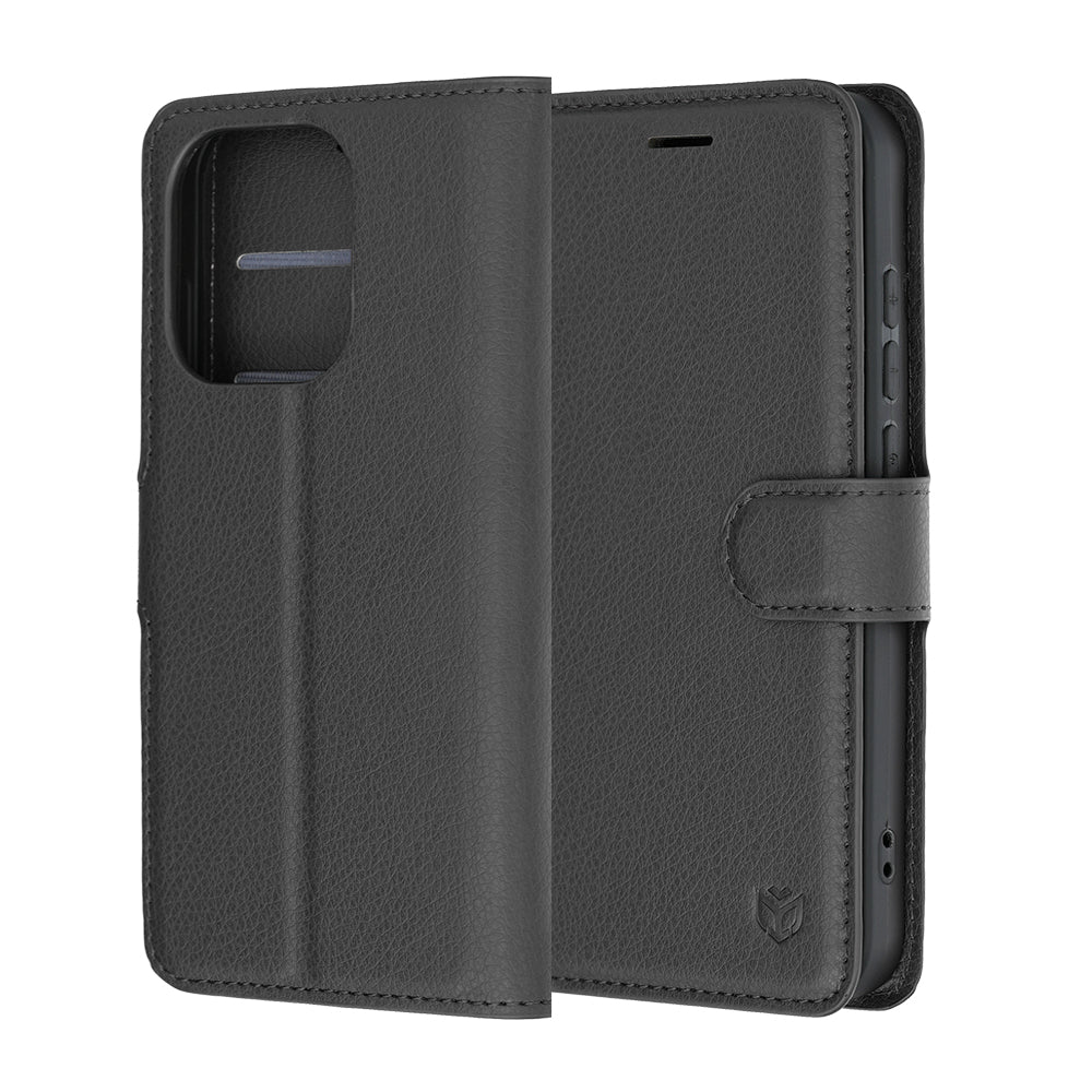 Θήκη για Oppo Reno16 Pro, Techsuit, Leather Folio, Μαύρη