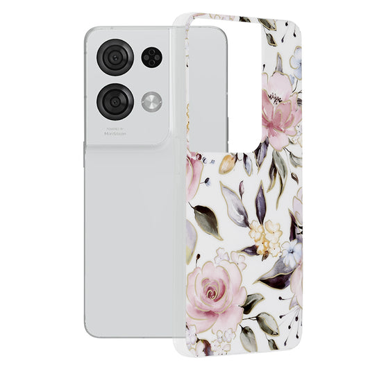 Θήκη για Oppo Reno8 Pro, Techsuit, Marble, Λευκό
