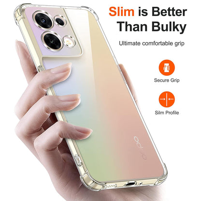 Θήκη για Oppo Reno8, Techsuit, Ανθεκτική σε Κρούσεις Διαφανής, Διάφανη