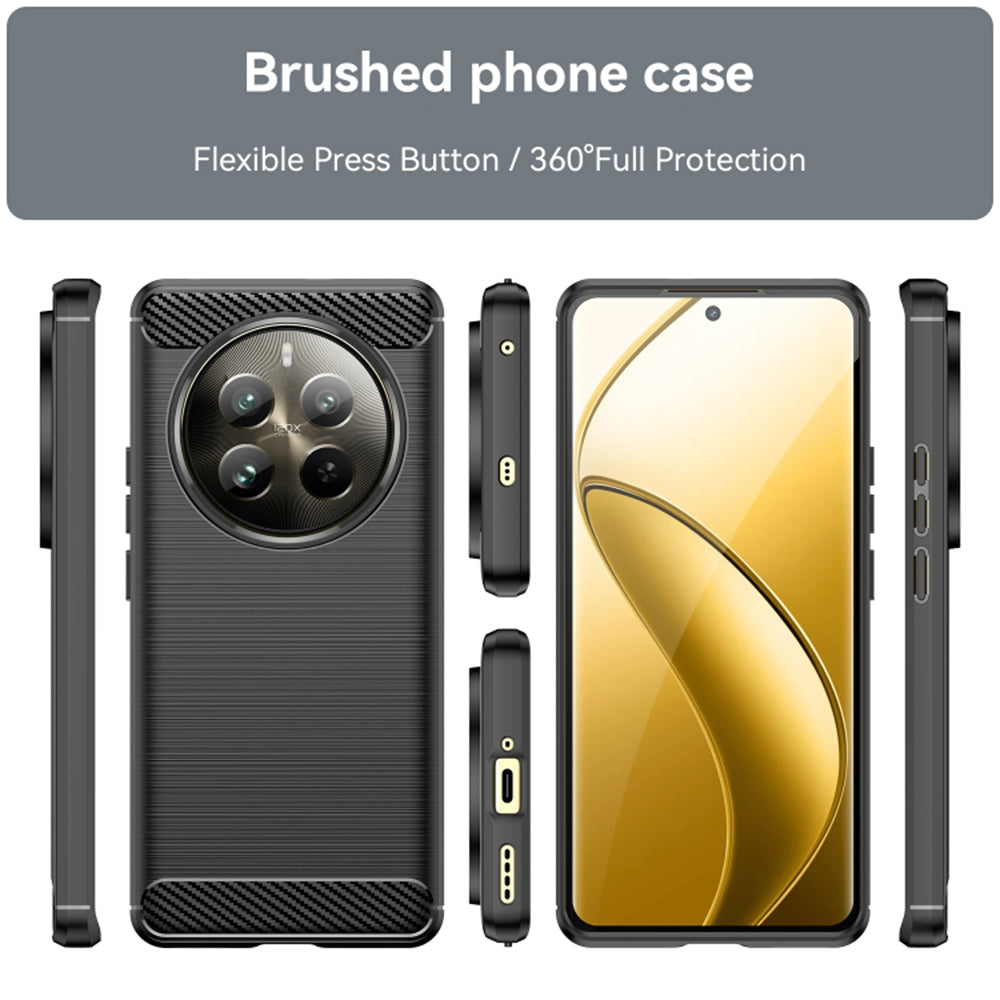 Θήκη για Realme 12 Pro / 12 Pro+, Techsuit, Άνθρακας, Μαύρο