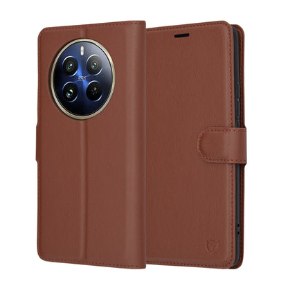 Θήκη για Realme 12 Pro / 12 Pro+, Techsuit, Δερμάτινο Φολιο, Καφέ