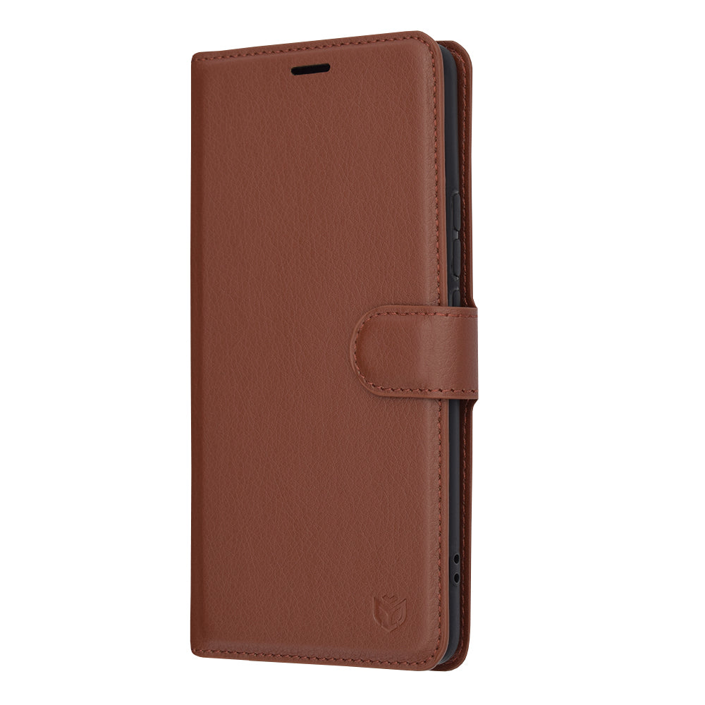 Θήκη για Realme 12 Pro / 12 Pro+, Techsuit, Δερμάτινο Φολιο, Καφέ