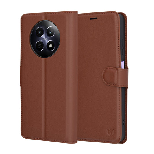 Θήκη για Realme 12x / 12, Techsuit, Leather Folio, Καφέ