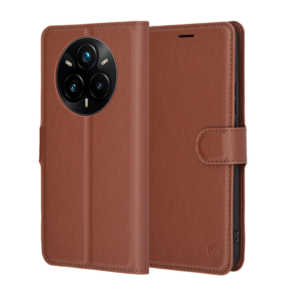 Θήκη για Realme 14 Pro+, Techsuit, Leather Folio, Καφέ