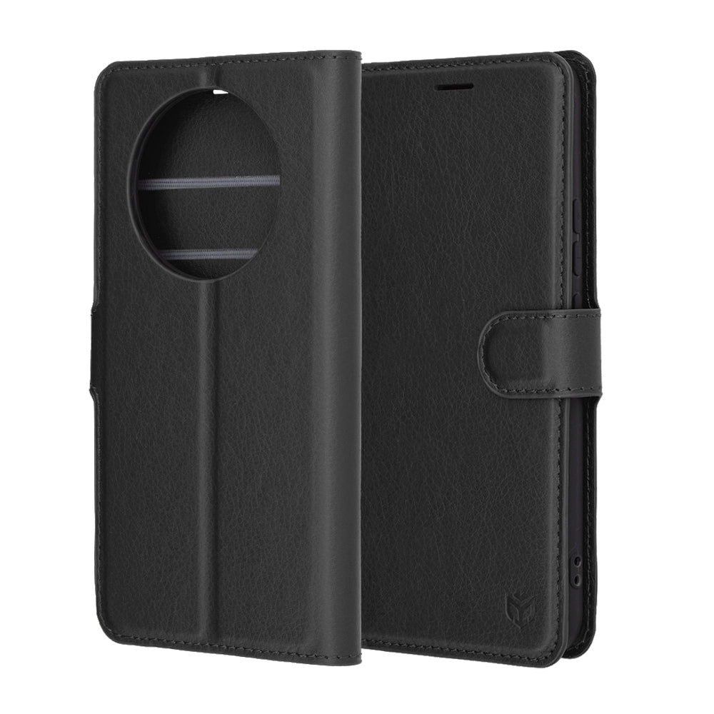 Θήκη για Realme 14 Pro+, Techsuit, Δερμάτινο Φύλλο, Μαύρο