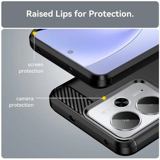 Θήκη για Realme 14T / 14, Techsuit, Άνθρακας, Μαύρο