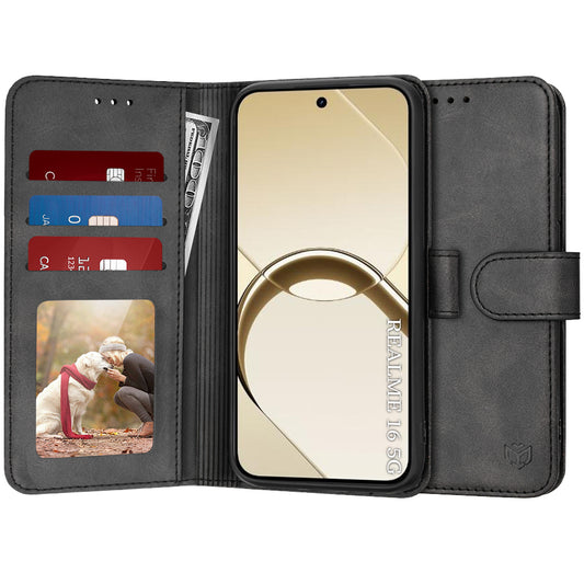 Θήκη για Realme 16, Techsuit, Diary Book, Μαύρη