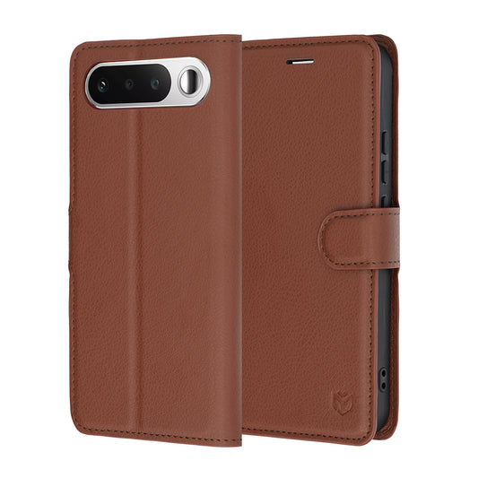 Θήκη για Realme 16, Techsuit, Leather Folio, Καφέ