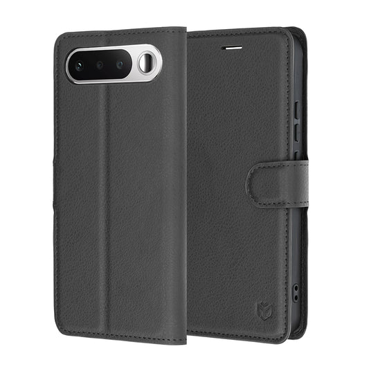 Θήκη για Realme 16, Techsuit, Leather Folio, Μαύρη