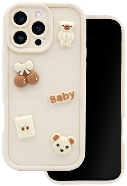 Case for Samsung Galaxy A37 5G, OEM, Ultra Trendy 3D Bear, Beige