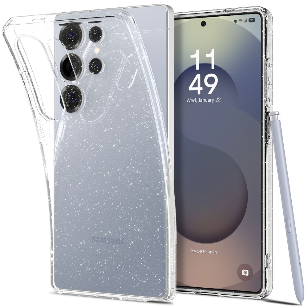 Case for Samsung Galaxy S25 Ultra S938, Spigen, Liquid Crystal Glitter, Transparent ACS08950