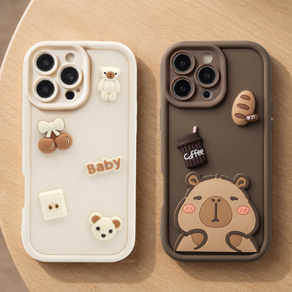 Case for Samsung Galaxy S26 Plus S947, OEM, Ultra Trendy 3D Bear, Beige