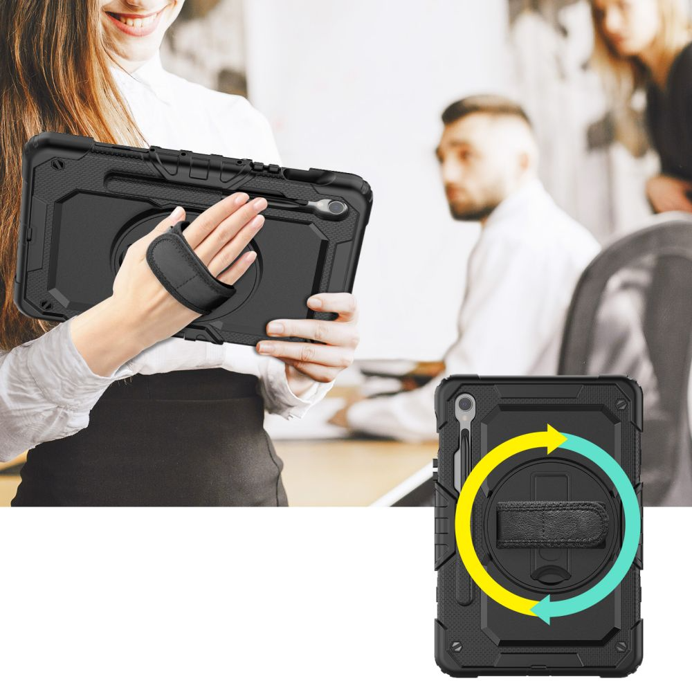 Θήκη για Samsung Galaxy Tab S10 Lite / Tab S10 FE / Tab S9 FE / Tab S9, Tech-Protect, Solid360, Μαύρη