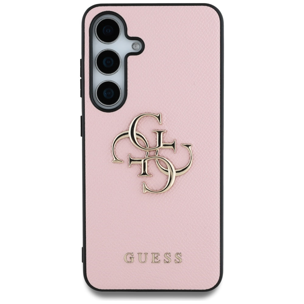 Θήκη για Samsung Galaxy S25+ S936, Guess, 4G Grained Big and Classic Logo, Ροζ, Επανασφραγισμένη