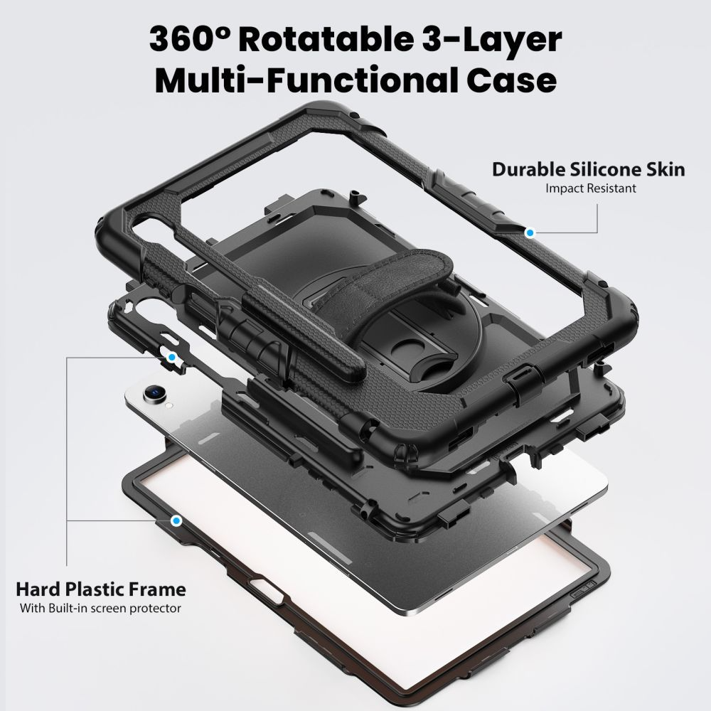 Θήκη για Samsung Galaxy Tab S11, Tech-Protect, Solid360, Μαύρη