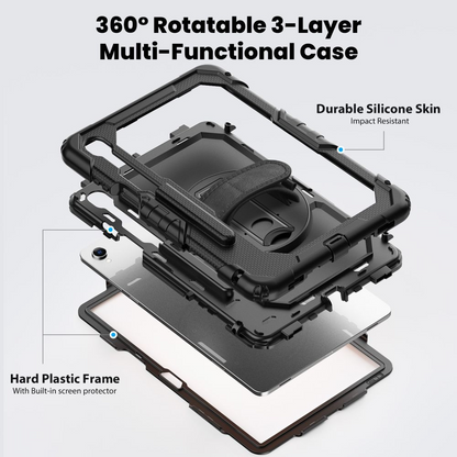 Θήκη για Samsung Galaxy Tab S11, Tech-Protect, Solid360, Μαύρη