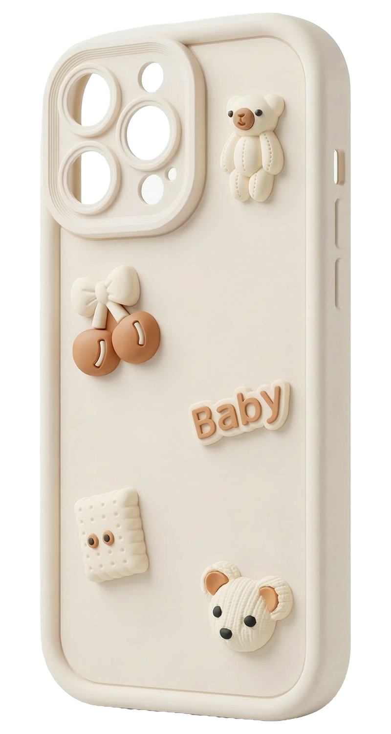 Case for Samsung Galaxy S26 Ultra S948, OEM, Ultra Trendy 3D Bear, Beige