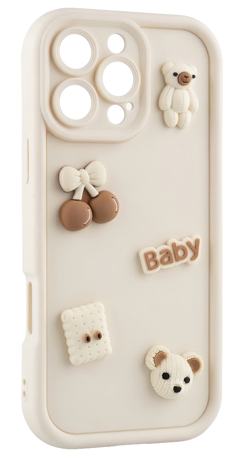 Case for Samsung Galaxy A37 5G, OEM, Ultra Trendy 3D Bear, Beige