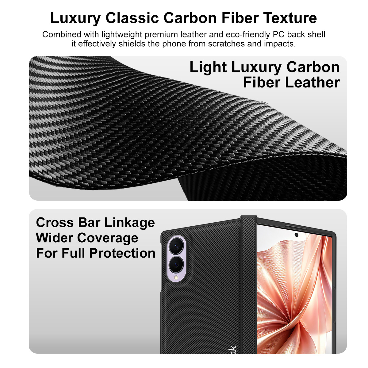 Θήκη για Samsung Galaxy Z Fold8 F971, Imak, Carbon, Μαύρο