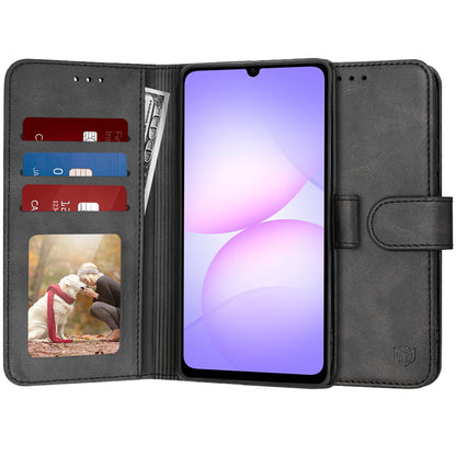 Case for Samsung Galaxy A07 4G A075, Techsuit, Diary Book, Black