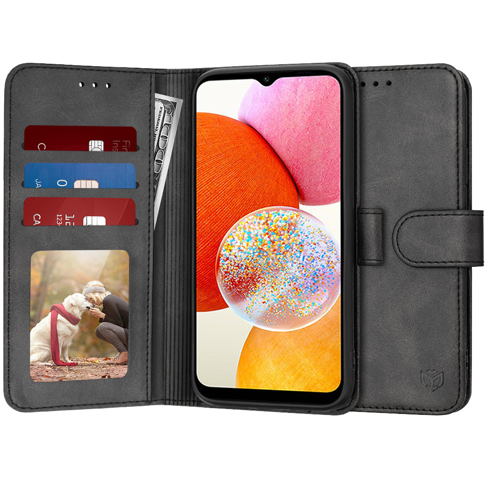 Θήκη για Samsung Galaxy A14 A145 / A14 5G A146, Techsuit, Diary Book, Μαύρη