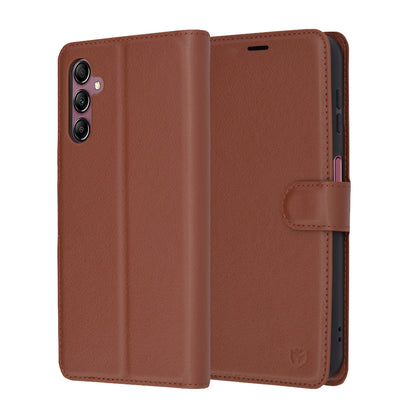 Θήκη για Samsung Galaxy A14 A145 / A14 5G A146, Techsuit, Δερμάτινο Φύλλο, Καφέ