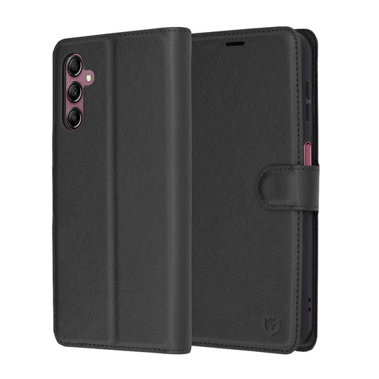Θήκη για Samsung Galaxy A14 A145 / A14 5G A146, Techsuit, Δερμάτινο Φύλλο, Μαύρο