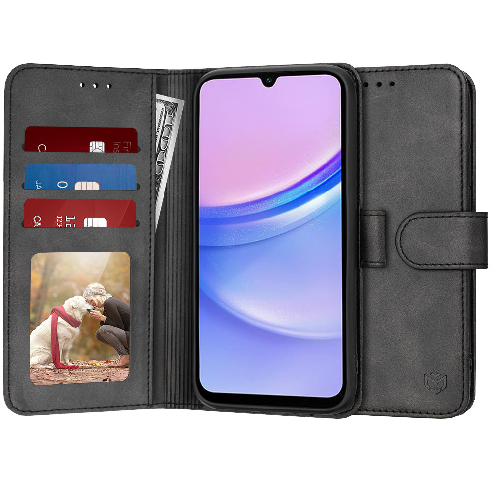Θήκη για Samsung Galaxy A15 5G A156 / A15 A155, Techsuit, Diary Book, Μαύρη