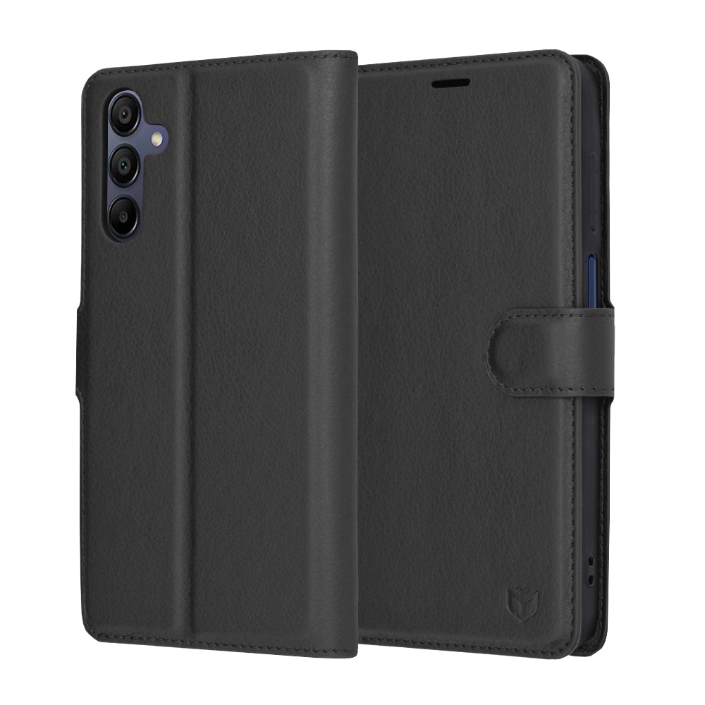 Θήκη για Samsung Galaxy A15 5G A156 / A15 A155, Techsuit, Δερμάτινο Φύλλο, Μαύρο