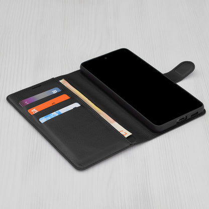 Case for Samsung Galaxy A16 5G A166 / A16 4G A165, Techsuit, Leather Folio, Black