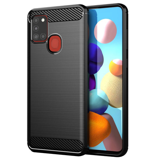 Θήκη για Samsung Galaxy A21s A217, Techsuit, Carbon, Μαύρο