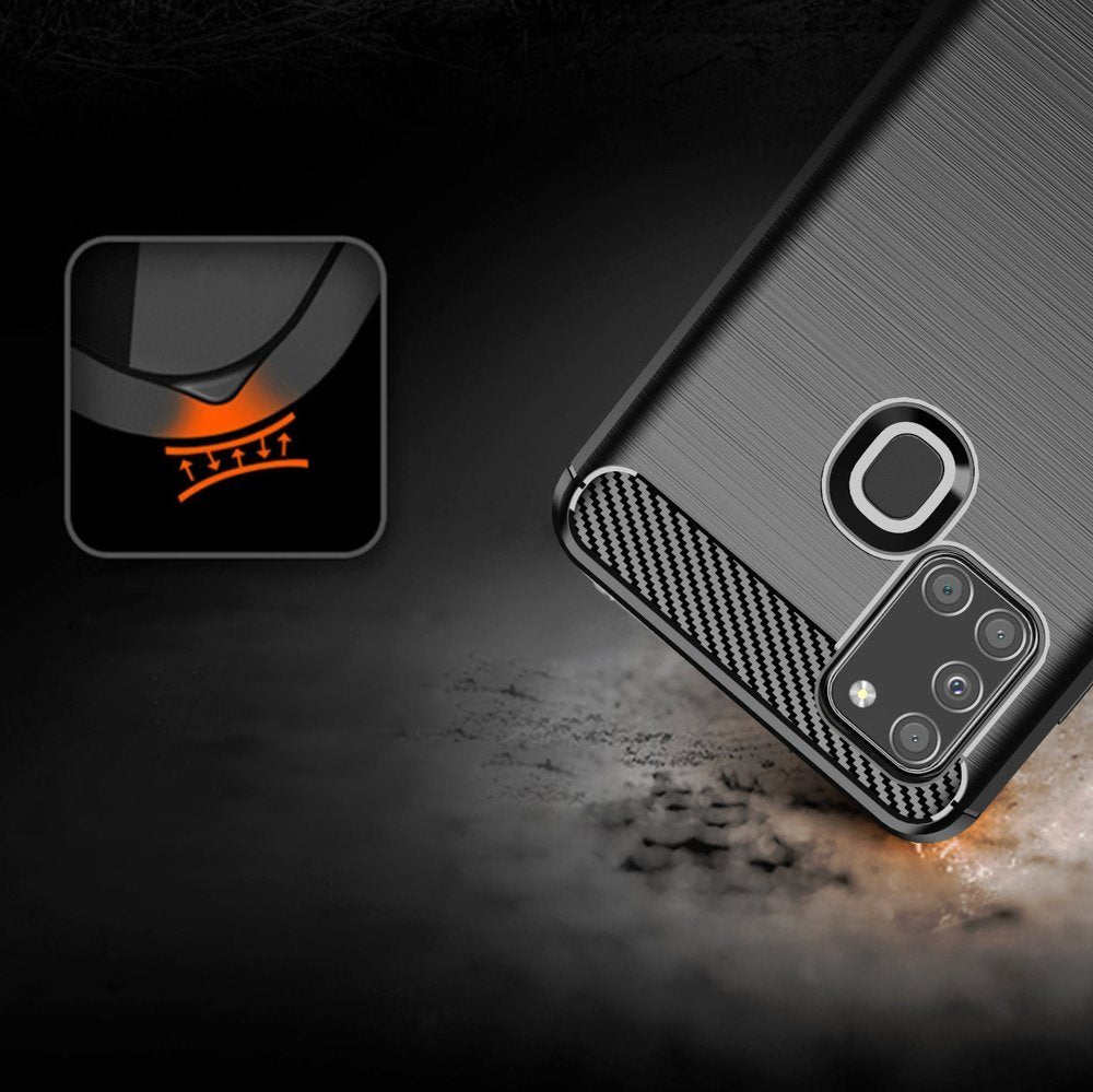Θήκη για Samsung Galaxy A21s A217, Techsuit, Carbon, Μαύρο