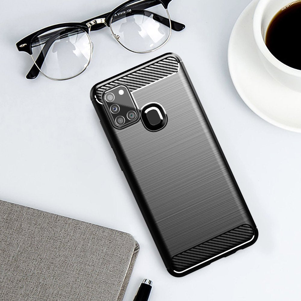 Θήκη για Samsung Galaxy A21s A217, Techsuit, Carbon, Μαύρο