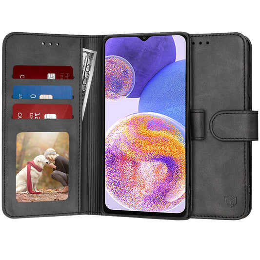 Θήκη για Samsung Galaxy A23 5G A236 / A23 A235, Techsuit, Diary Book, Μαύρη