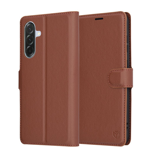 Θήκη για Samsung Galaxy A36 A366, Techsuit, Δερμάτινο Φύλλο, Καφέ