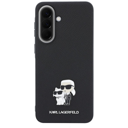 Θήκη για Samsung Galaxy A37 5G, Karl Lagerfeld, Saffiano Karl & Choupette Metal, Μαύρη