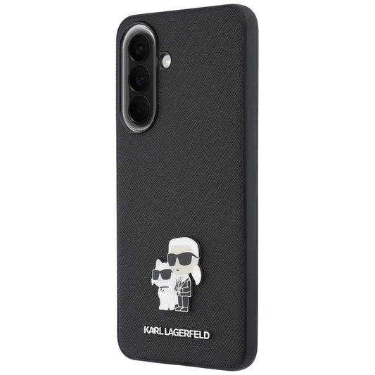 Θήκη για Samsung Galaxy A37 5G, Karl Lagerfeld, Saffiano Karl & Choupette Metal, Μαύρη