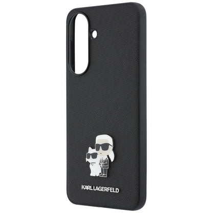Θήκη για Samsung Galaxy A37 5G, Karl Lagerfeld, Saffiano Karl & Choupette Metal, Μαύρη