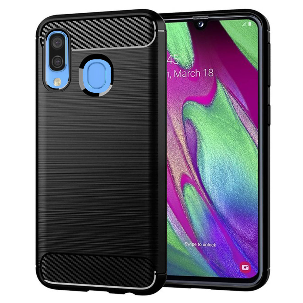 Case for Samsung Galaxy A40 A405, Techsuit, Carbon, Black