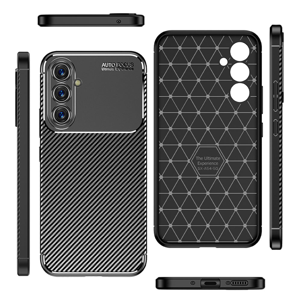 Case for Samsung Galaxy A54 A546, Techsuit, CarbonFiber, Black