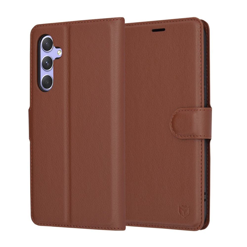 Θήκη για Samsung Galaxy A54 A546, Techsuit, Δερμάτινο Φολιο, Καφέ
