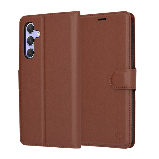 Θήκη για Samsung Galaxy A54 A546, Techsuit, Δερμάτινο Φολιο, Καφέ
