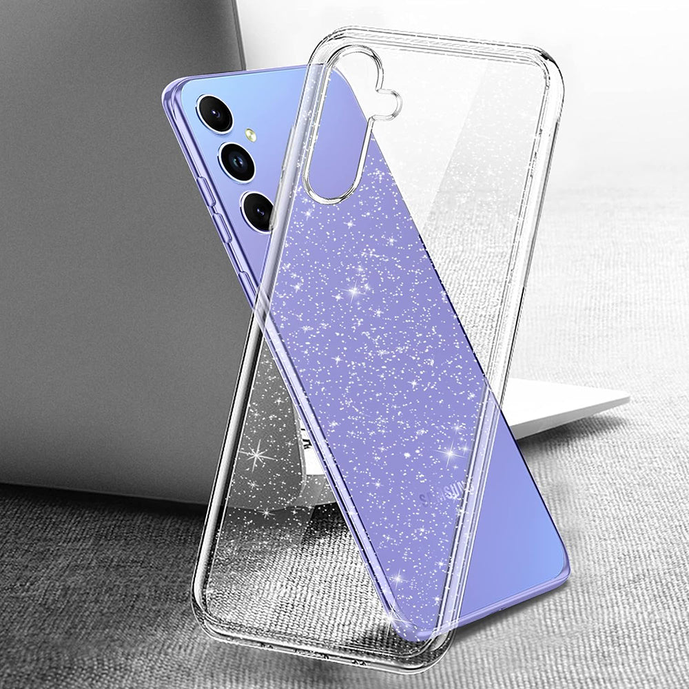 Case for Samsung Galaxy A54 A546, Techsuit, SparkleSkin, Transparent