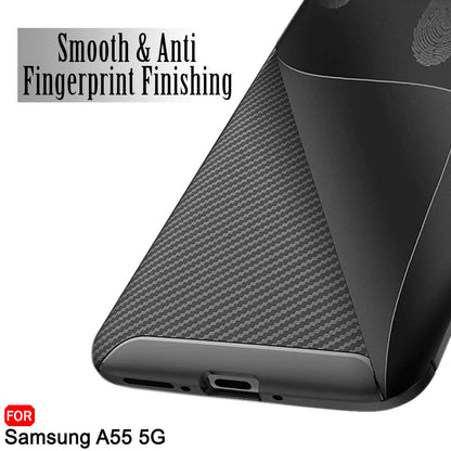Case for Samsung Galaxy A55 5G A556, Techsuit, CarbonFiber, Black