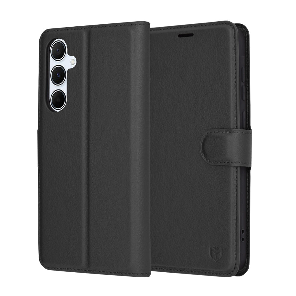 Case for Samsung Galaxy A55 5G A556, Techsuit, Leather Folio, Black