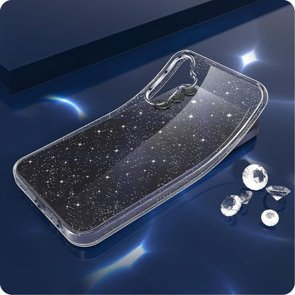 Case for Samsung Galaxy A55 5G A556, Techsuit, SparkleSkin, Transparent