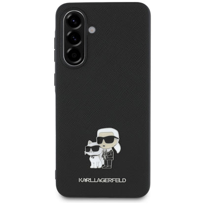 Θήκη για Samsung Galaxy A56 A566, Karl Lagerfeld, Saffiano Karl & Choupette Metal, Μαύρη