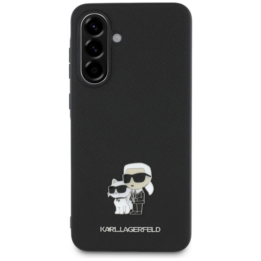 Θήκη για Samsung Galaxy A56 A566, Karl Lagerfeld, Saffiano Karl & Choupette Metal, Μαύρη