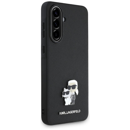 Θήκη για Samsung Galaxy A56 A566, Karl Lagerfeld, Saffiano Karl & Choupette Metal, Μαύρη